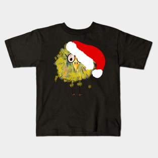 Funny Bird in Santa Hat! Kids T-Shirt